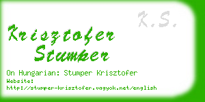 krisztofer stumper business card
